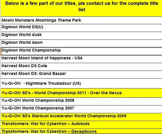 

Video Games for NDS games wholesale pokemon games