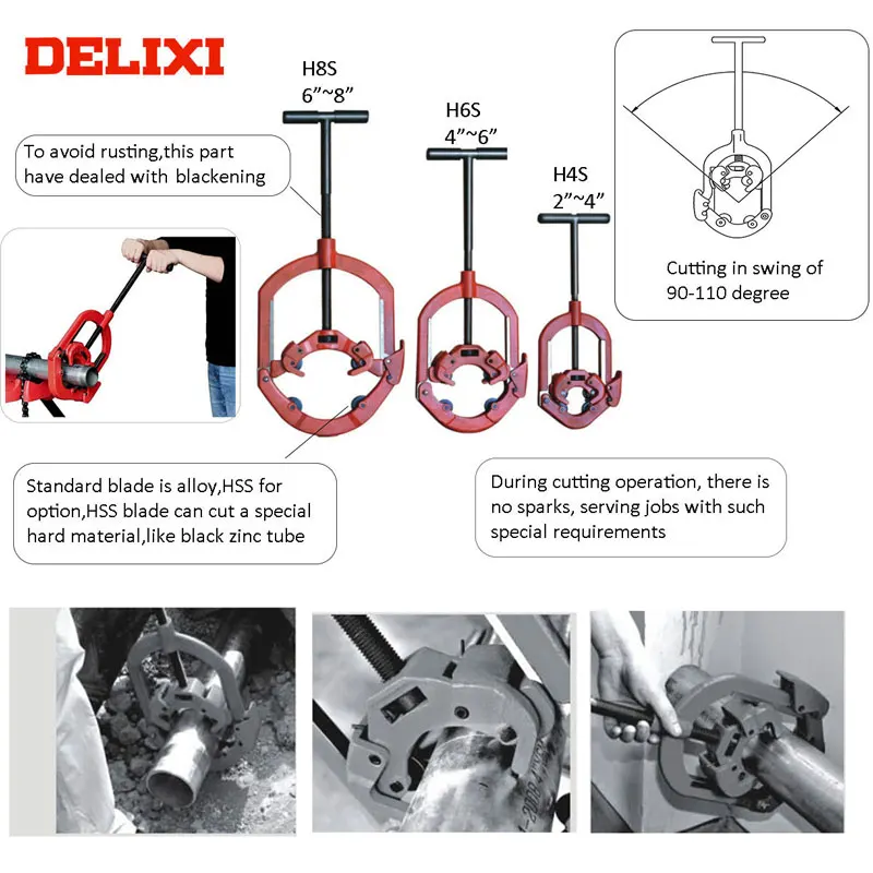 Delixi H4s 2"4" Strong Function High Efficiency Manual Steel Pipe