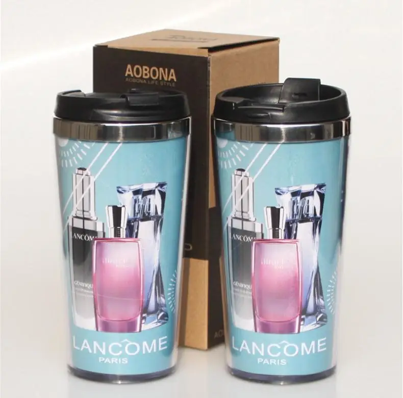 

DIY15oz/450ML storyboard Double Walled Inner Stainless Steel Outer PP Insulated Photo insert Tumbler with plasticLids