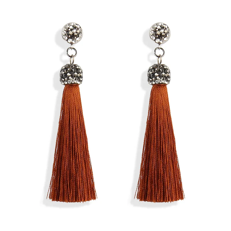 

High Quality Wholesale Handmade Crystal Long Bohemian Earrings Tassel earrings for women