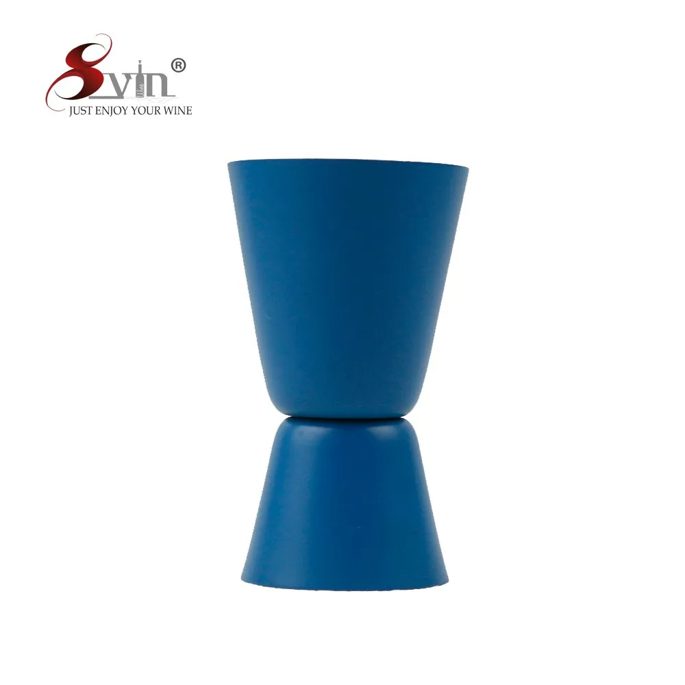 2018 Amazon New Design Blue Color Painted Cocktail Shaker and Bar Tool Set with 5 Pieces Double Jigger