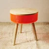 New arrival acrylic furniture round tray table with storage space for home dec