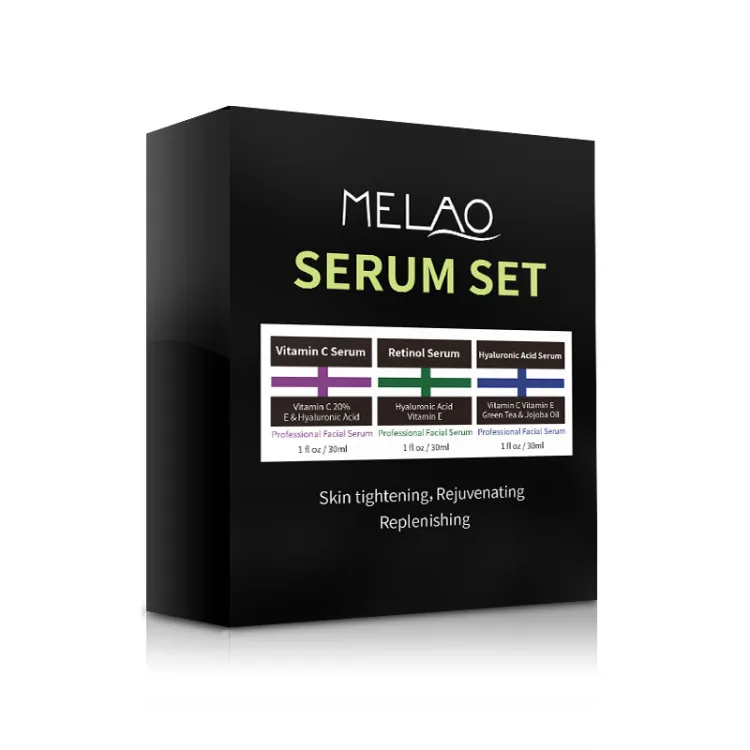 

Melao Vitamin c serum and Retinol Serum and hyaluronic acid face serum set, Transparent