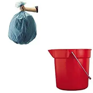 KITRCP2963REDRCP501188GRA - Value Kit - Rubbermaid-Red Brute Plastic 10 Quart Round Bucket 10 qt (RCP2963RED) and Rubbermaid 5011-88 Tuffmade Polyliner Low-Density Can Liners, 55 Gallons (RCP501188GRA)