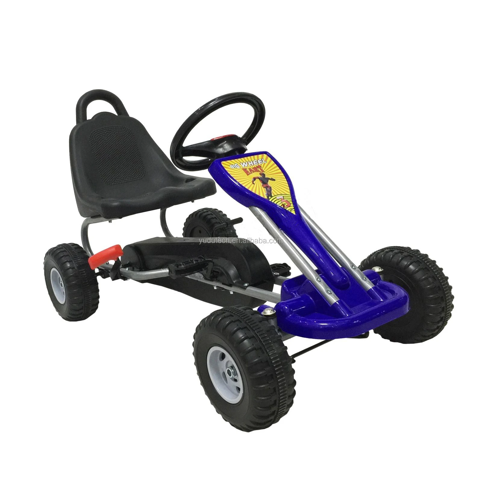 FoxHunter Kids Children Outdoor Go Kart Ride On Car With Pedal Rubber Wheels Handbrake Adjustable Seat G02 Blue 