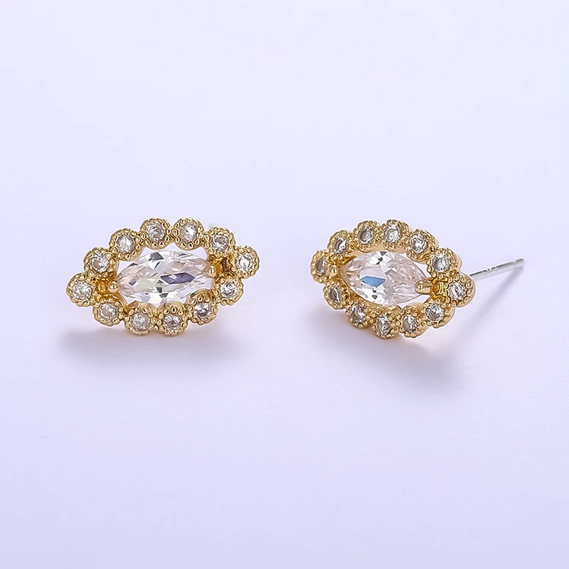 

Lateefah 2019 Fashion Inlaid Zircon Earrings Geometric Earrings Gold Cute Earrings For Women Jewelry Accessories