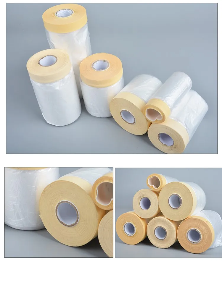 Automotive Paints Pe Paint Masking Film With Tape Pretaped Masking Film Buy Auto Paint