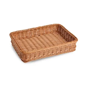 Image of Natural wicker rattan & bamboo weave basket for fruit vegetables and food