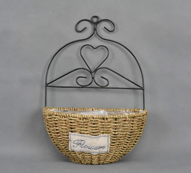 Seagrass Storage Basket with Iron Haning Frame