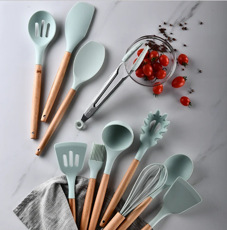OEM Service Silicone and Stainless steel kitchen cooking utensil set
