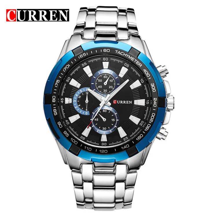 

Fashion Luxury Brand Japan Quartz Men Watches Stainless Steel Curren 8023
