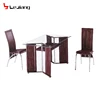glass dinning table set with chairs