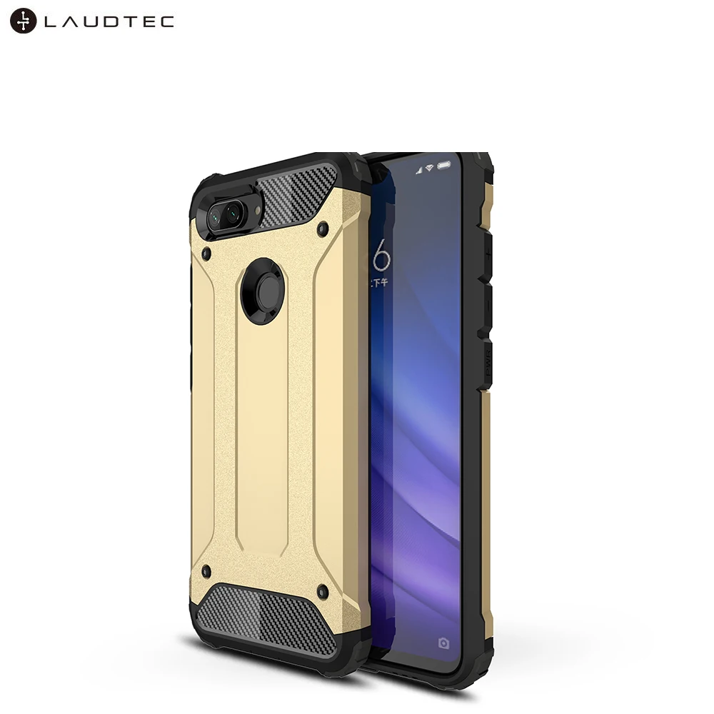 

Laudtec Hybrid Shockproof PC Soft TPU Back Cover Case For Xiaomi Mi 8 Lite, Black;white;silver;navy blue;red;gold;rose gold;etc