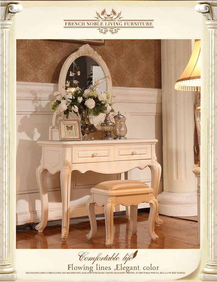 European mirror table antique bedroom dresser French furniture french dressing table o10323