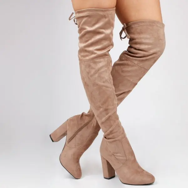 faux suede over the knee boots