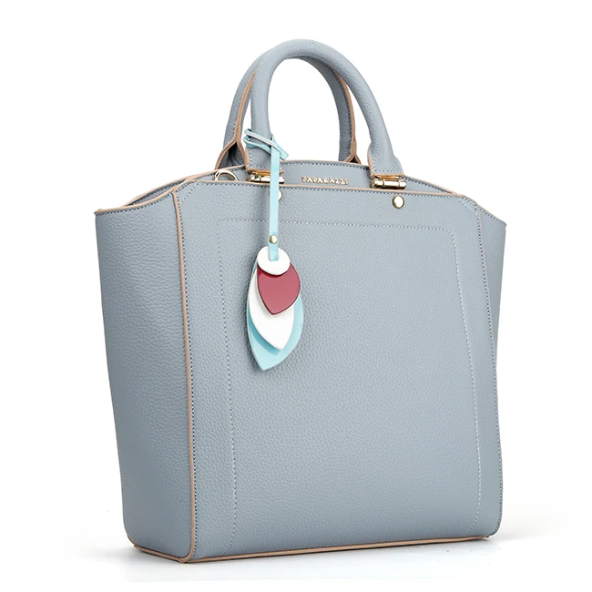 7421-Guangzhou factory leathery PU handbags with patent hanging