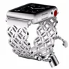 Stainless Steel Window Grille Luxury Watch Bands Jewelry Cuff Edition Bling Hollow Hoop Bracelet for iwatch