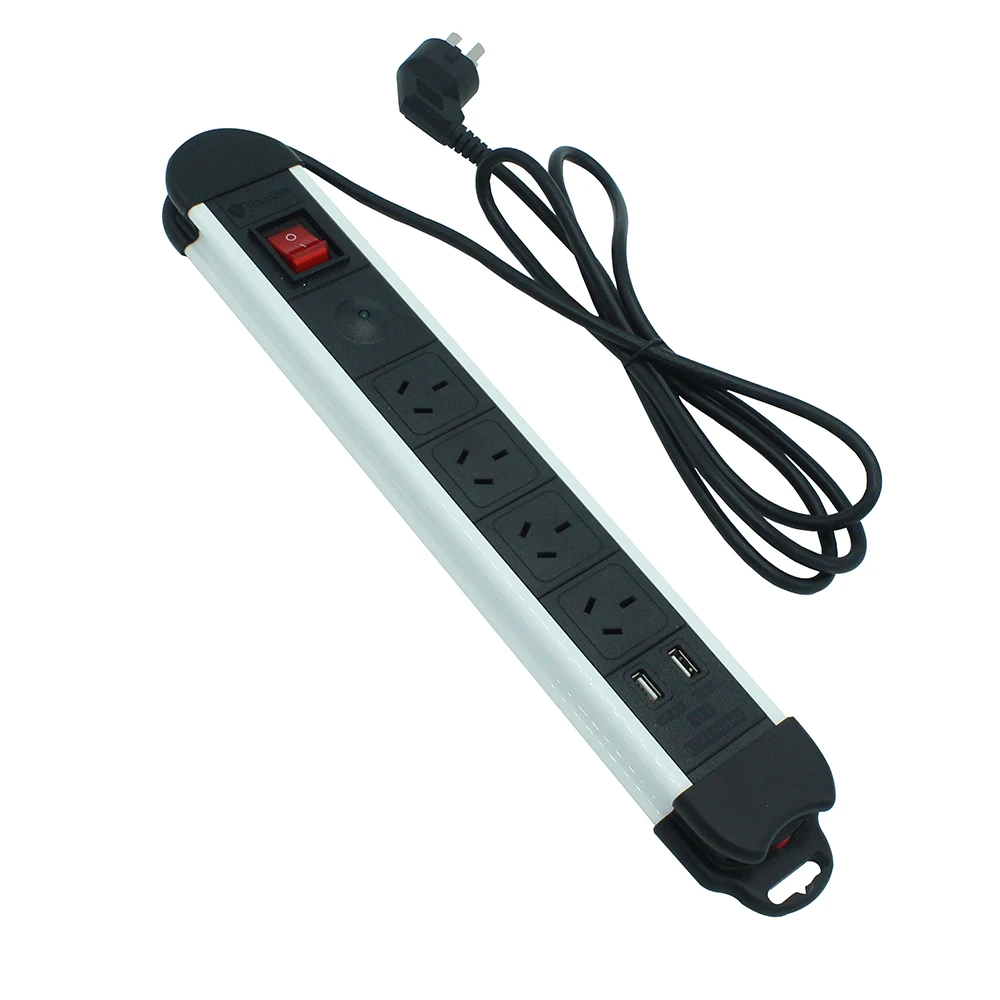 
Dual USB port 4 outlet Australia extension electric socket, power strip with surge protection overload protection 