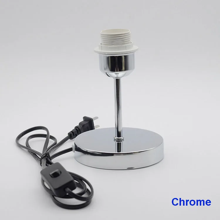 Straight Pole 20cm 25cm White Table Lamp Socket E27 Europe Plug Socket