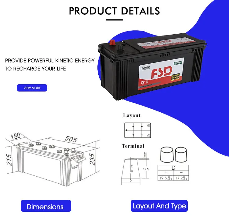 Deep cycle battery type 12V 125Ah lithium ion battery for electric car