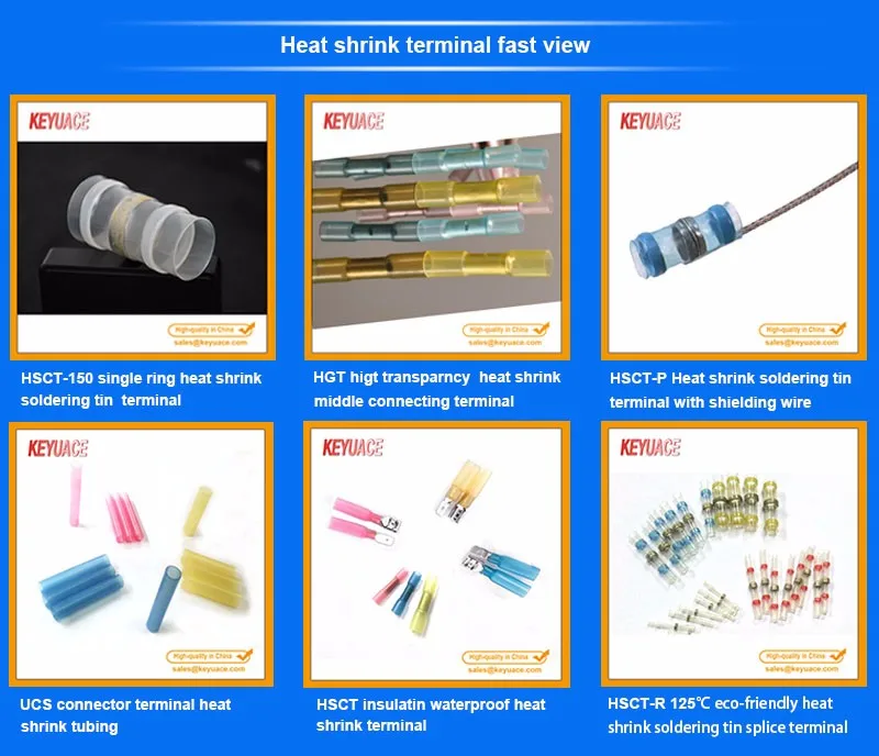 HGT Insulated Wire Heat Shrink Butt Connectors Terminals/High Transparency Heat Shrink Connectors
