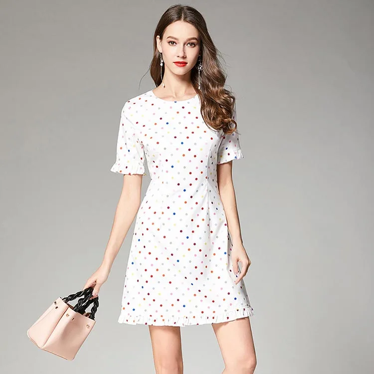 

Maxnegio polka dot dress women custom clothing manufacturers casual dress, One color /can be customize