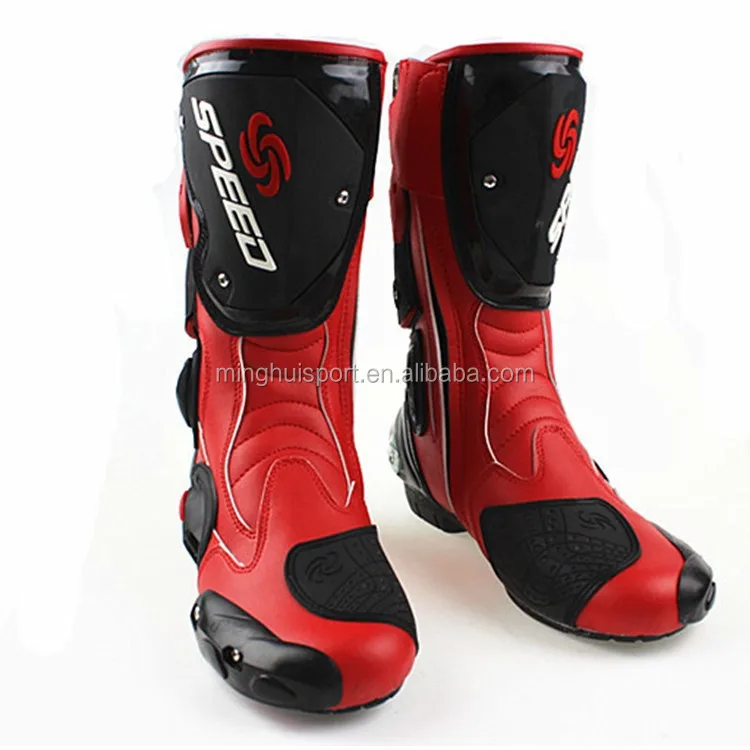red motorbike boots