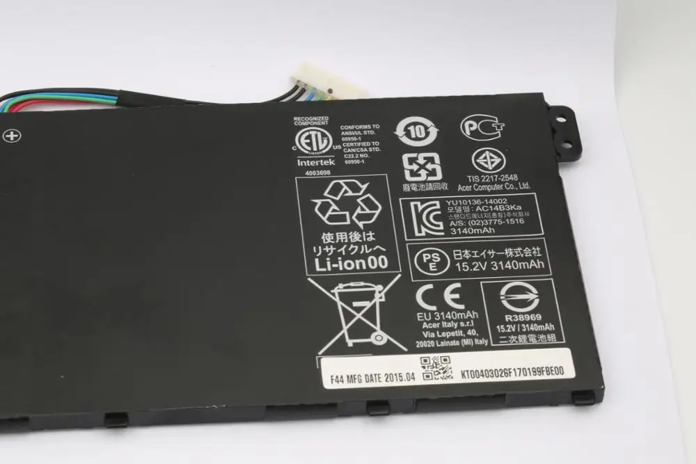 Genuine New Rechargeable Laptop Battery Ac14b3k(4icp5/57/80) For Acer ...