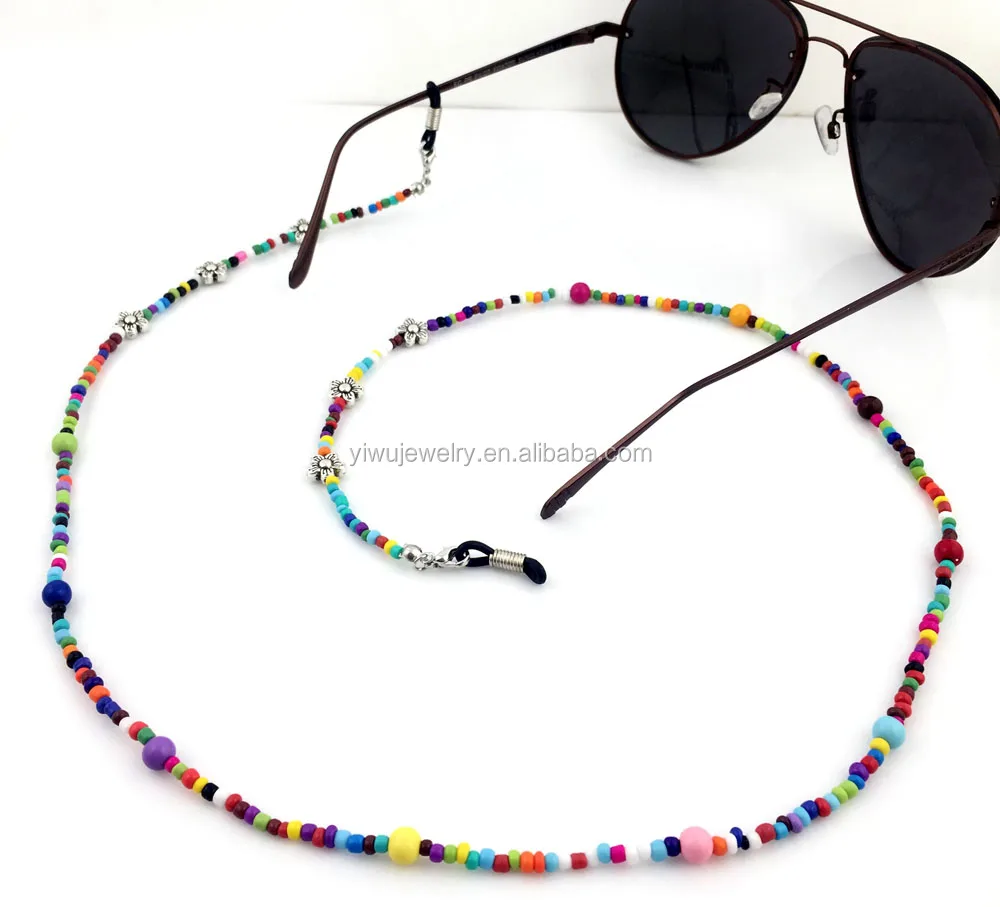 

GL013 Beautiful Handmade beaded Colorful Straps for Glasses, Silver;black nickel;burnish gold;burnish copper etc.