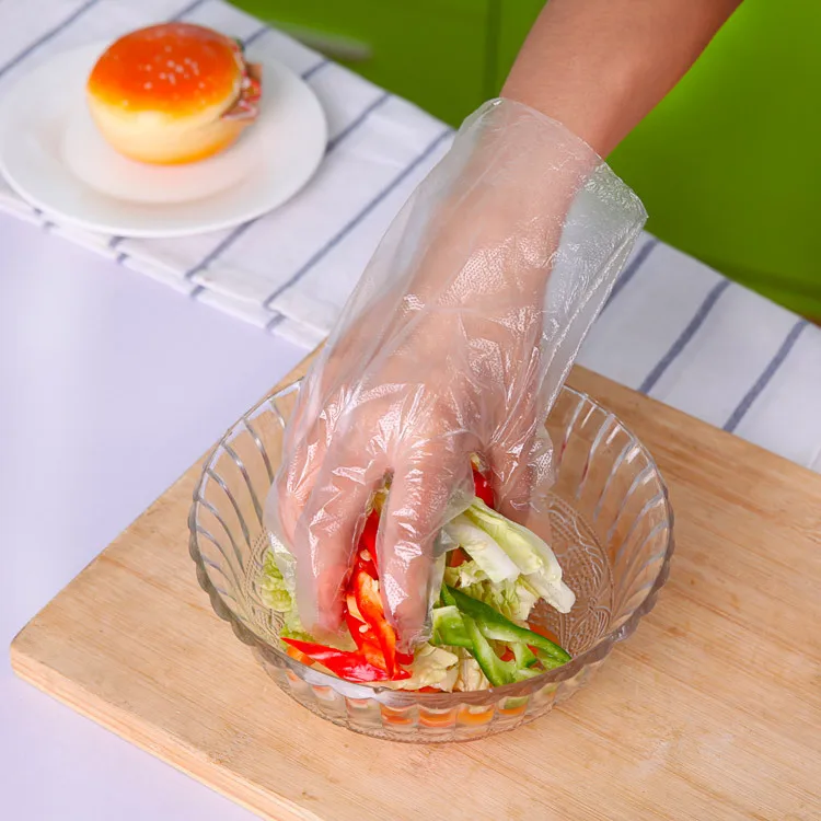 Catering food Transparent mechanics gloves 100 × plastic catering gloves 