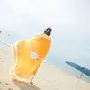 China factory directly sale microfiber fabric single-sided printing round tassels beach towels