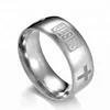 Religious Jesus Cross Etched Stainless Steel Finger Ring