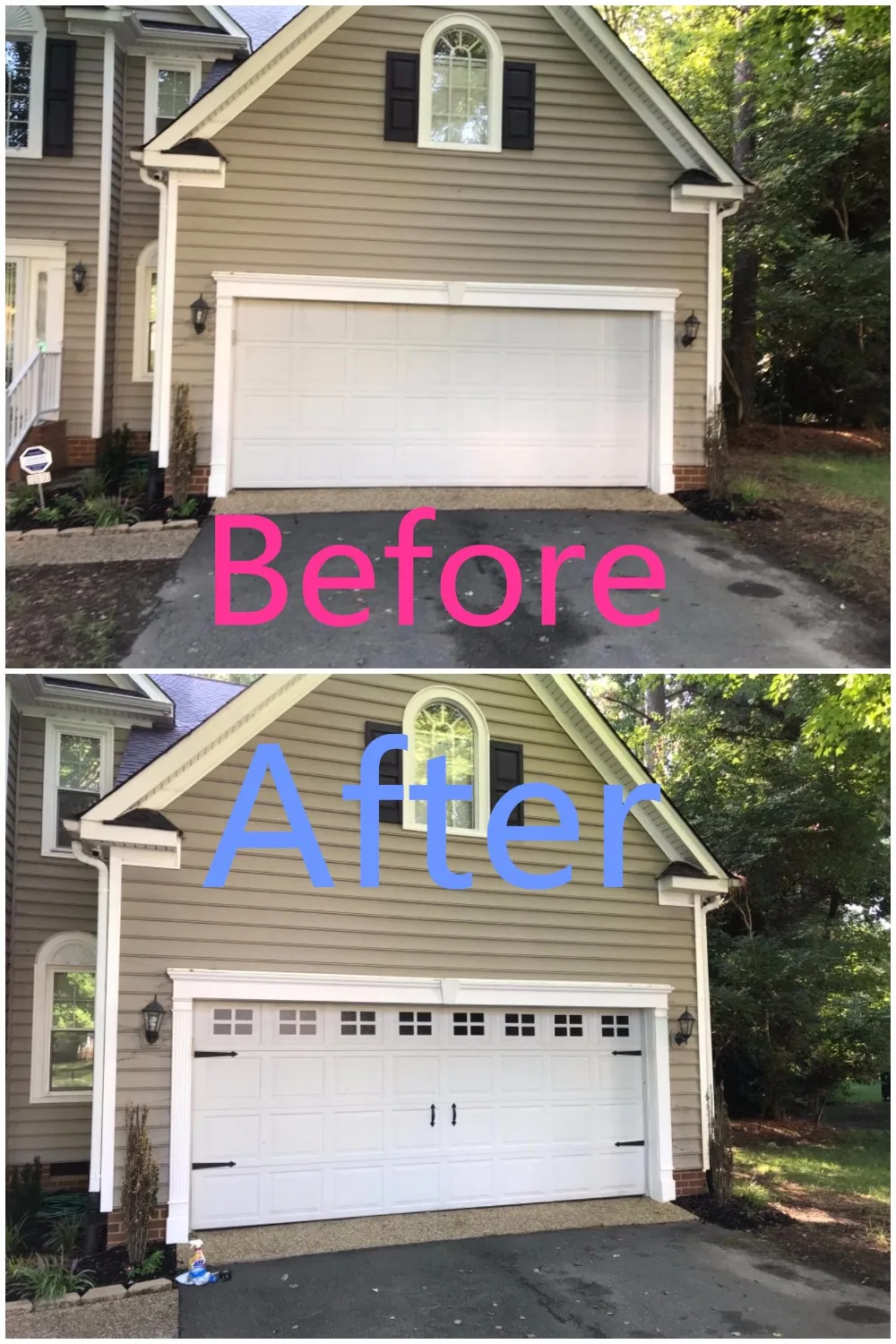 Antique Decorative Garage Door Curb Appeal Faux Hinges Handles