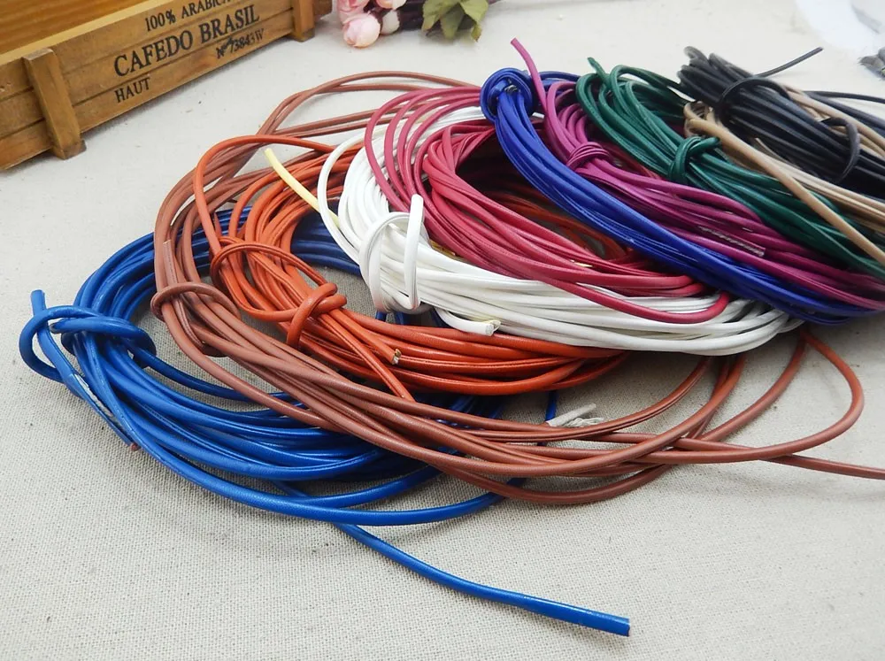 Cheap Wholesale Multicolor 3mm Faux Round Leather Cord For Bag