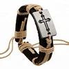 logo leather curved cheap thread cross knot bracelet