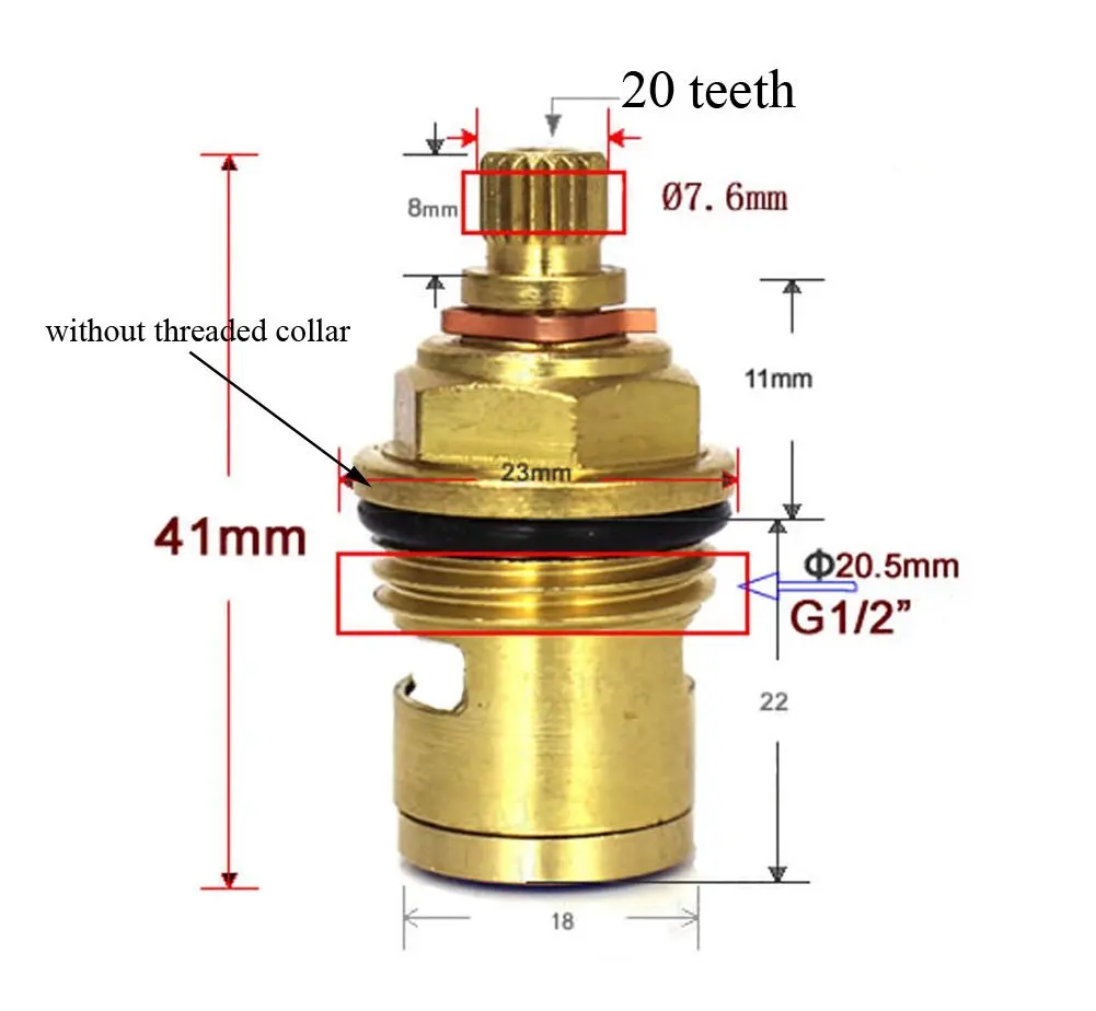 Replacement Brass Ceramic Cartridge Faucet Valves Quarter Turn