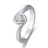 POLIVA Fashion Week Poland Distinctive Bezel Setting 7mm Cz Zircon 925 Silver Diamond Ring for Proposal