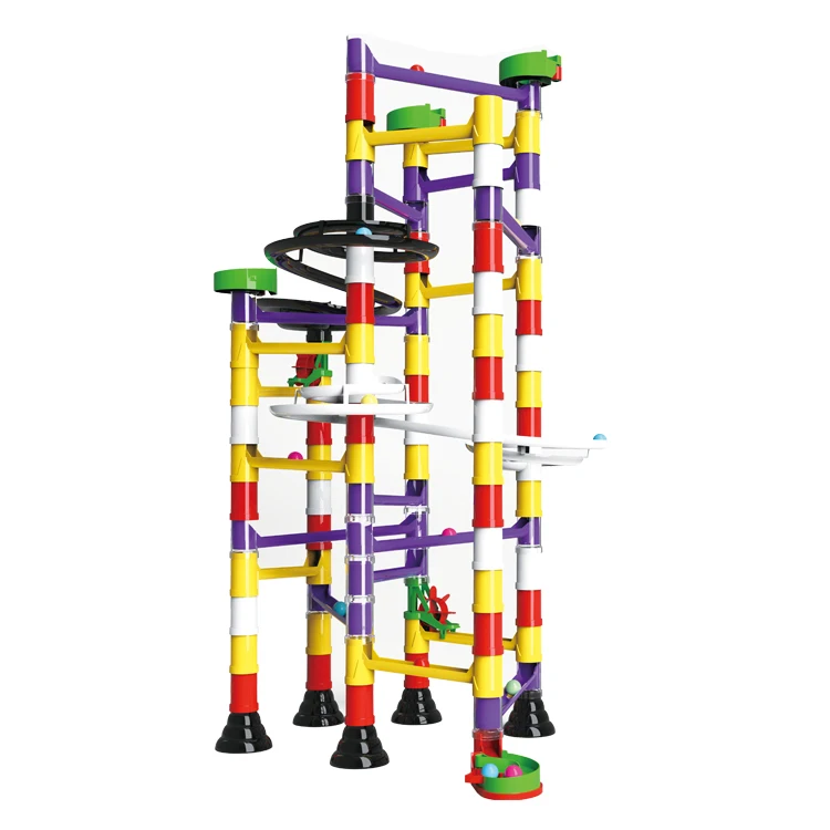 136plastic Pieces Plastic Building Tubes Toy For Kids Marble Run Toy