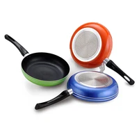 

2019 amazon hot selling colorful non stick aluminum frying pan carbon steel frying pan with Plastic handle