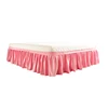 Pink queen fitted linen home crushed extreme short linen lace bed skirt