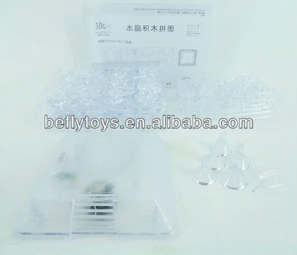 3D crystal castle plastic puzzle toy 