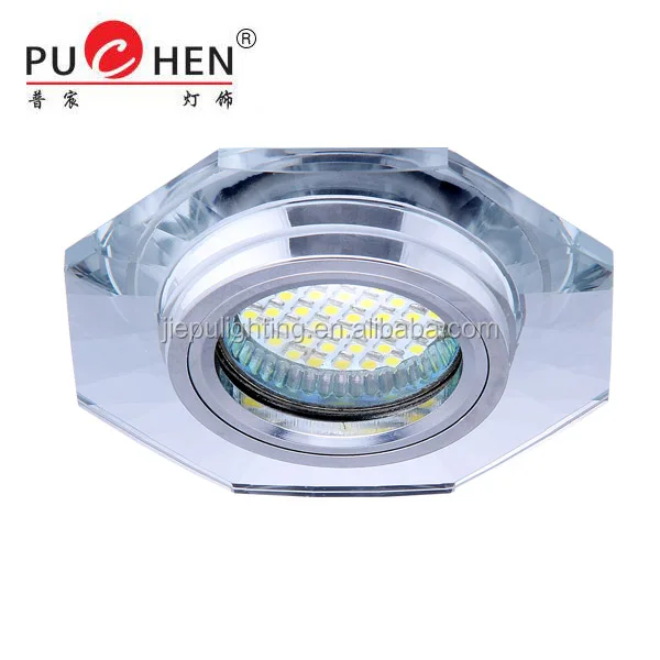 
octagon brown crystal spot ceiling lighting for led or halogen lamp 