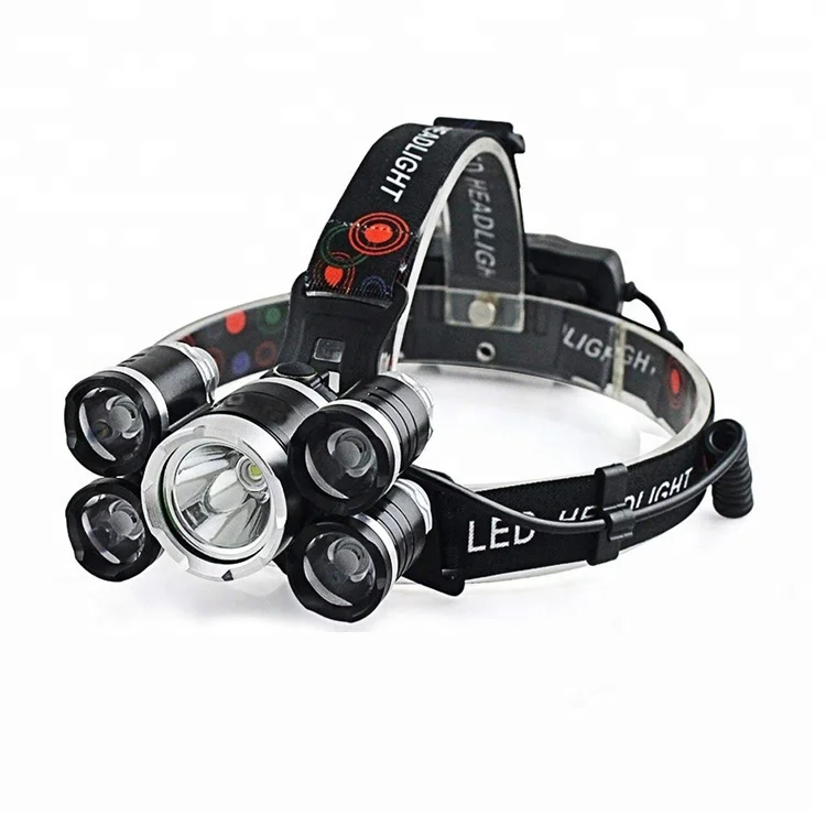 
Hunting Camping Mining Security Rechargeable 5 Led Headlamp  (60779243784)