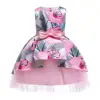 2019 New Children Printing Dresses Fashion Cute Girls Butterfly Knot Princess Dress