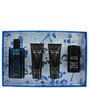 Cool Water by Davidoff -- Gift Set - 4.2 oz Eau De Toilette Spray + 2.5 oz After Shave Balm + 2.5 oz Shower Gel + 2.4 oz Deodorant Stick for Men