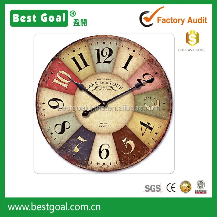 E10438 VINTAGE WOOD WALL CLOCK-02