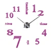 Zogift 3D Large Metal Home Decor DIY Digital Clock Decorative Wall Clock