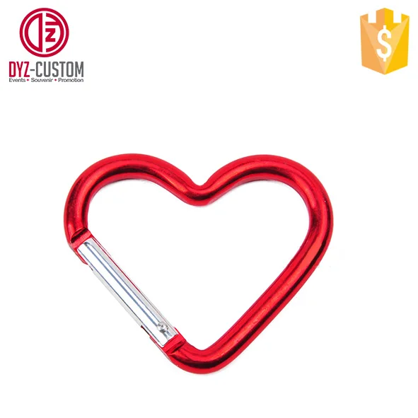 Heart Shaped Aluminum Climbing Carabiner Custom Love Shaped Carabiner