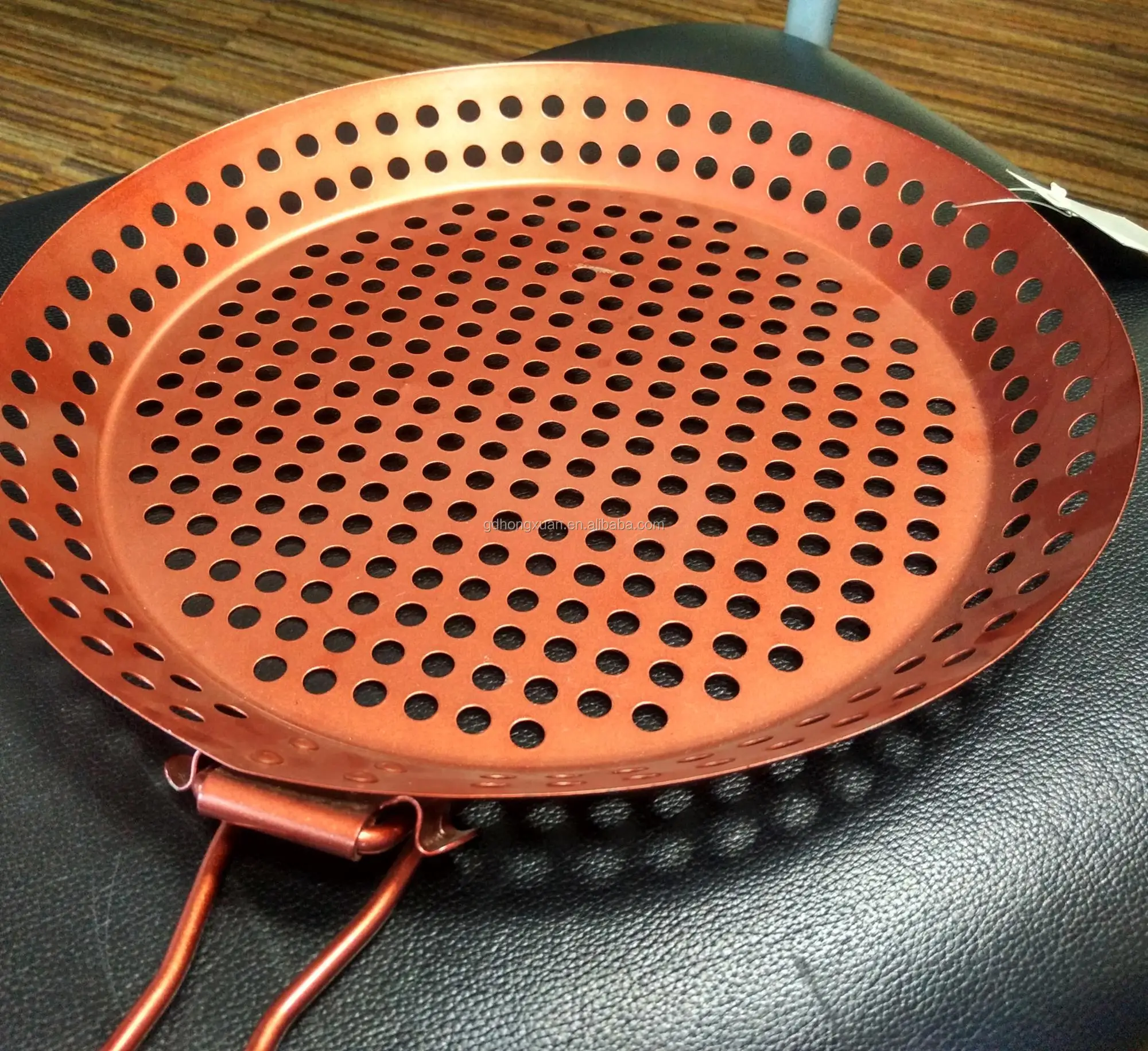 Heavy Duty Nonstick Round Bbq Roasting Pan Rust Resistant Grill Basket