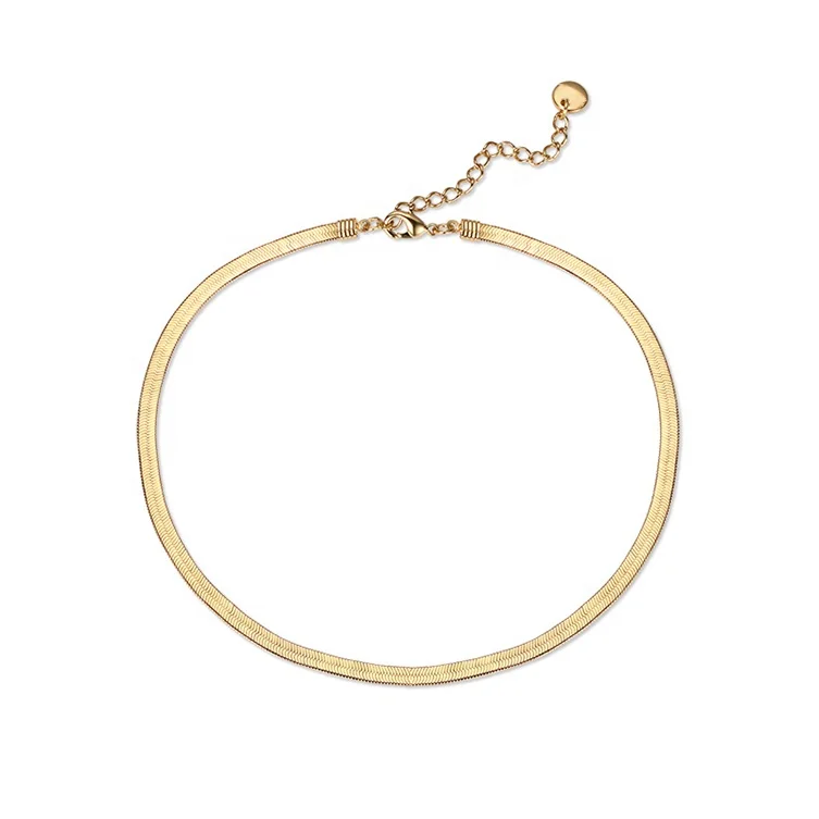 Herringbone Chain gold plated womens jewelry snake chain necklace choker design